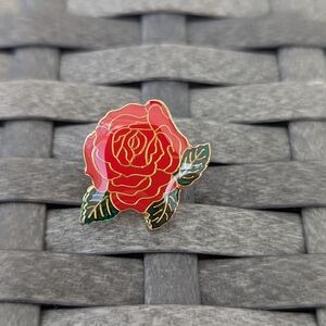 Brandy Melville Red Rose Gold Pin